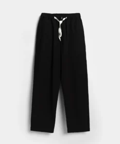 Linen Ankle Pants Black