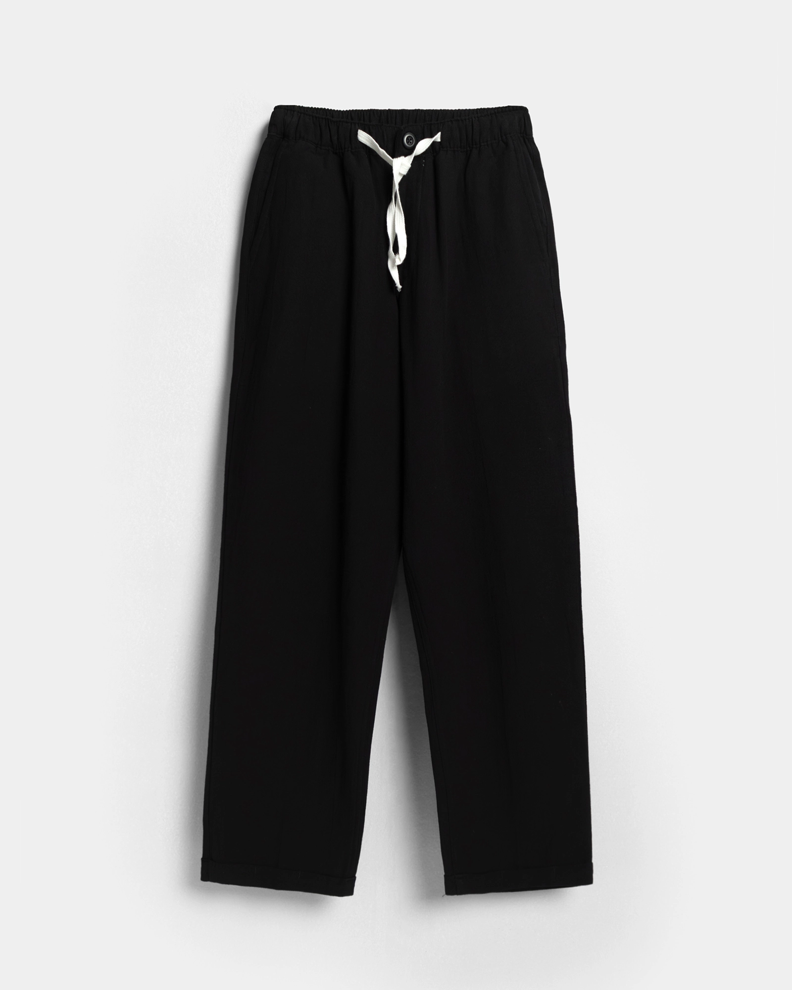 Linen Ankle Pants Black