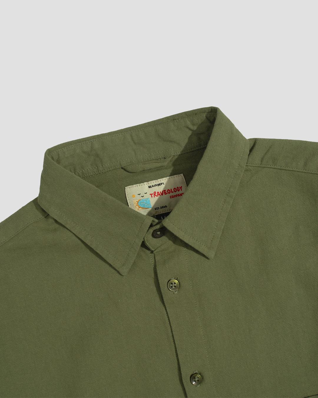 Oversized Shirt Dark Green - Gambar 2