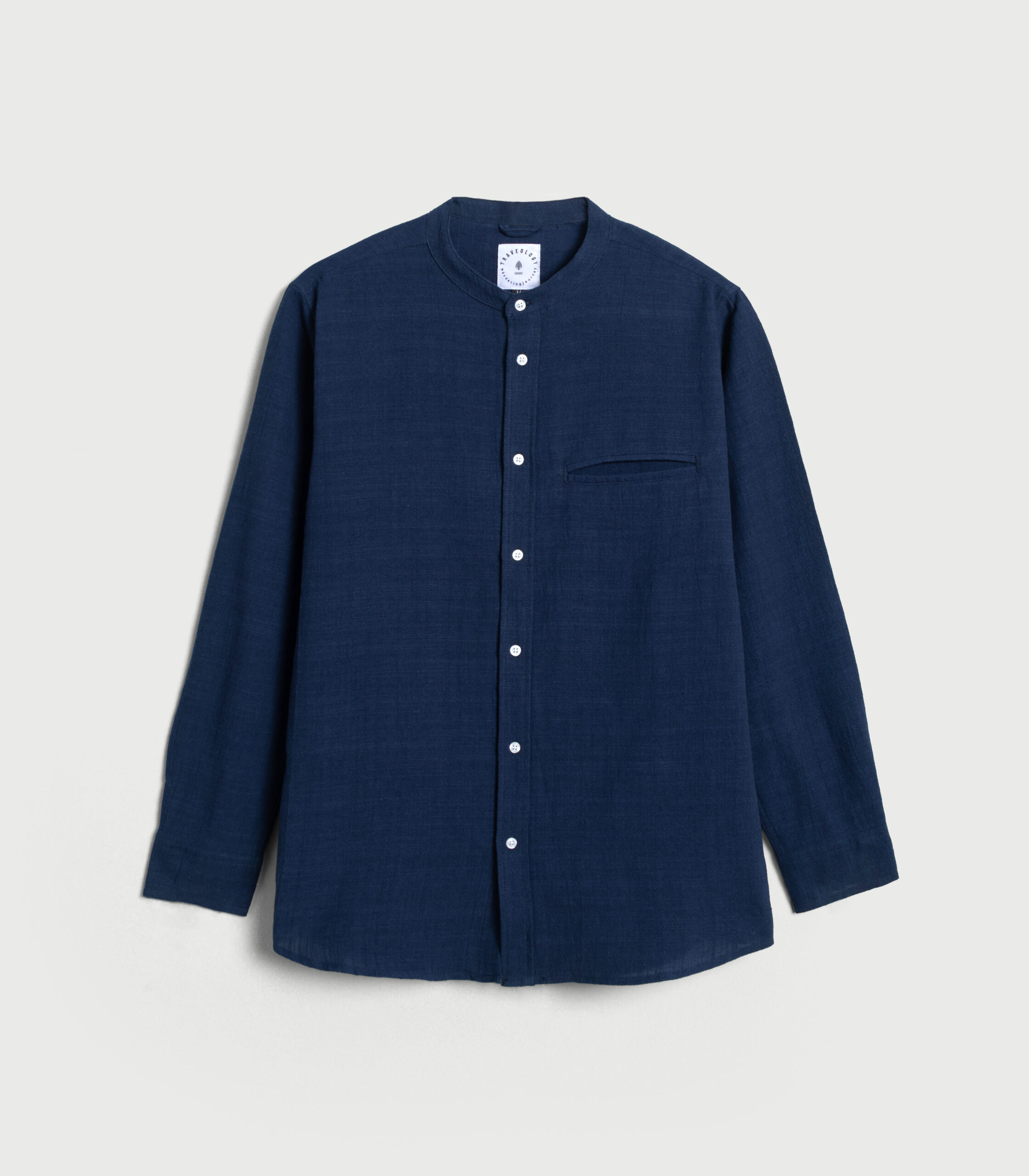Cotton Linen Shirt Blue Denim