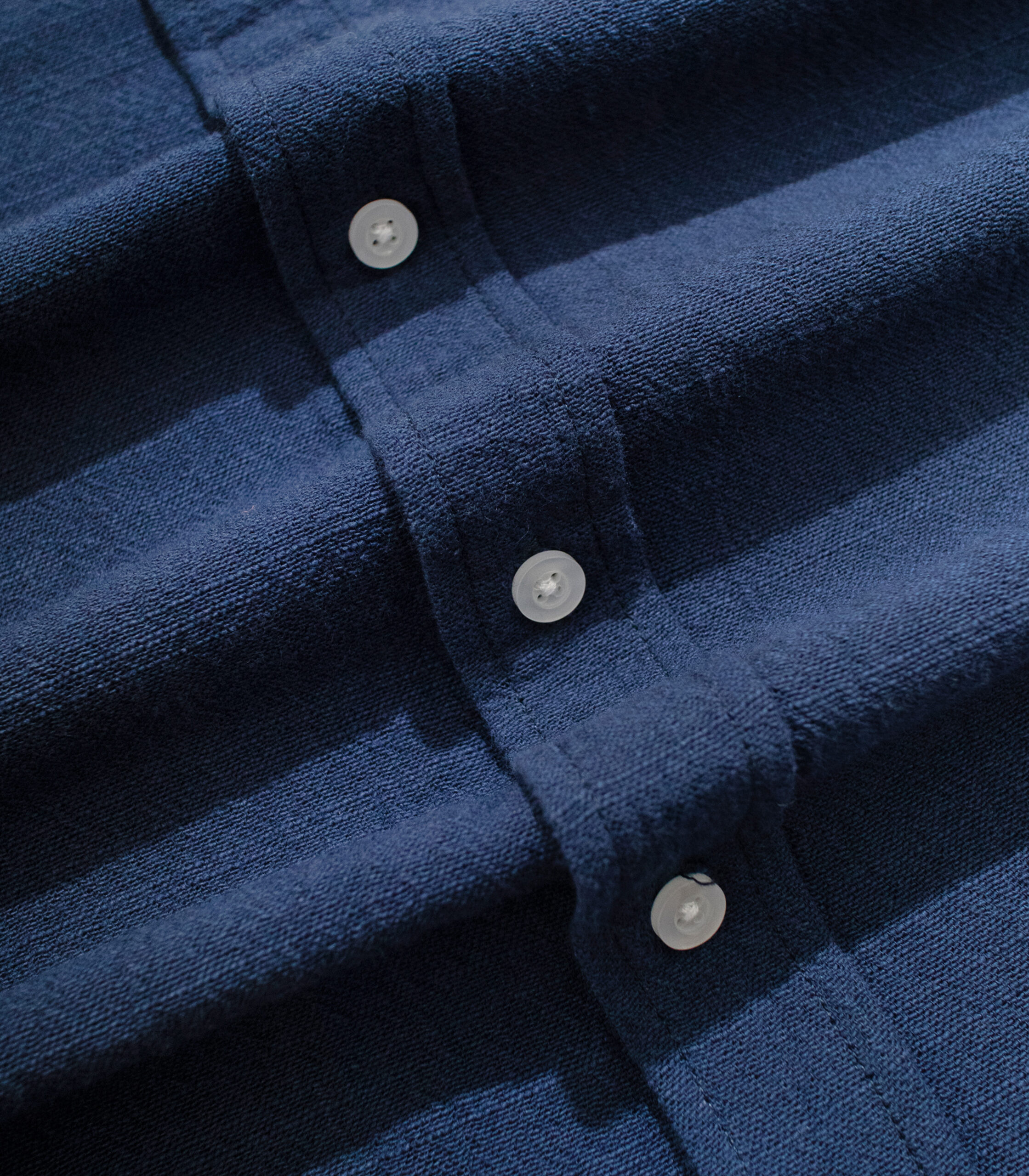 Cotton Linen Shirt Blue Denim - Gambar 2