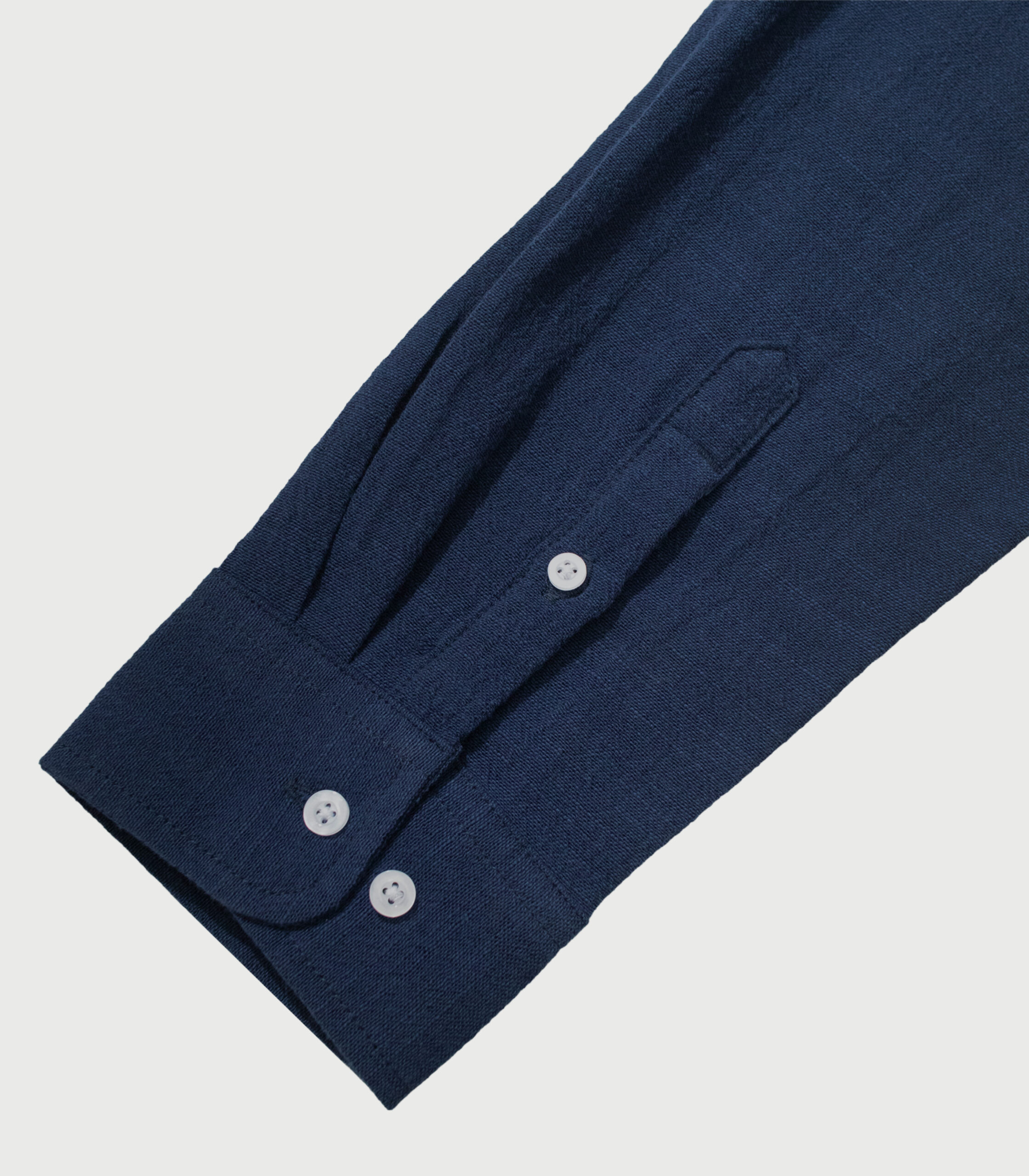 Cotton Linen Shirt Blue Denim - Gambar 3