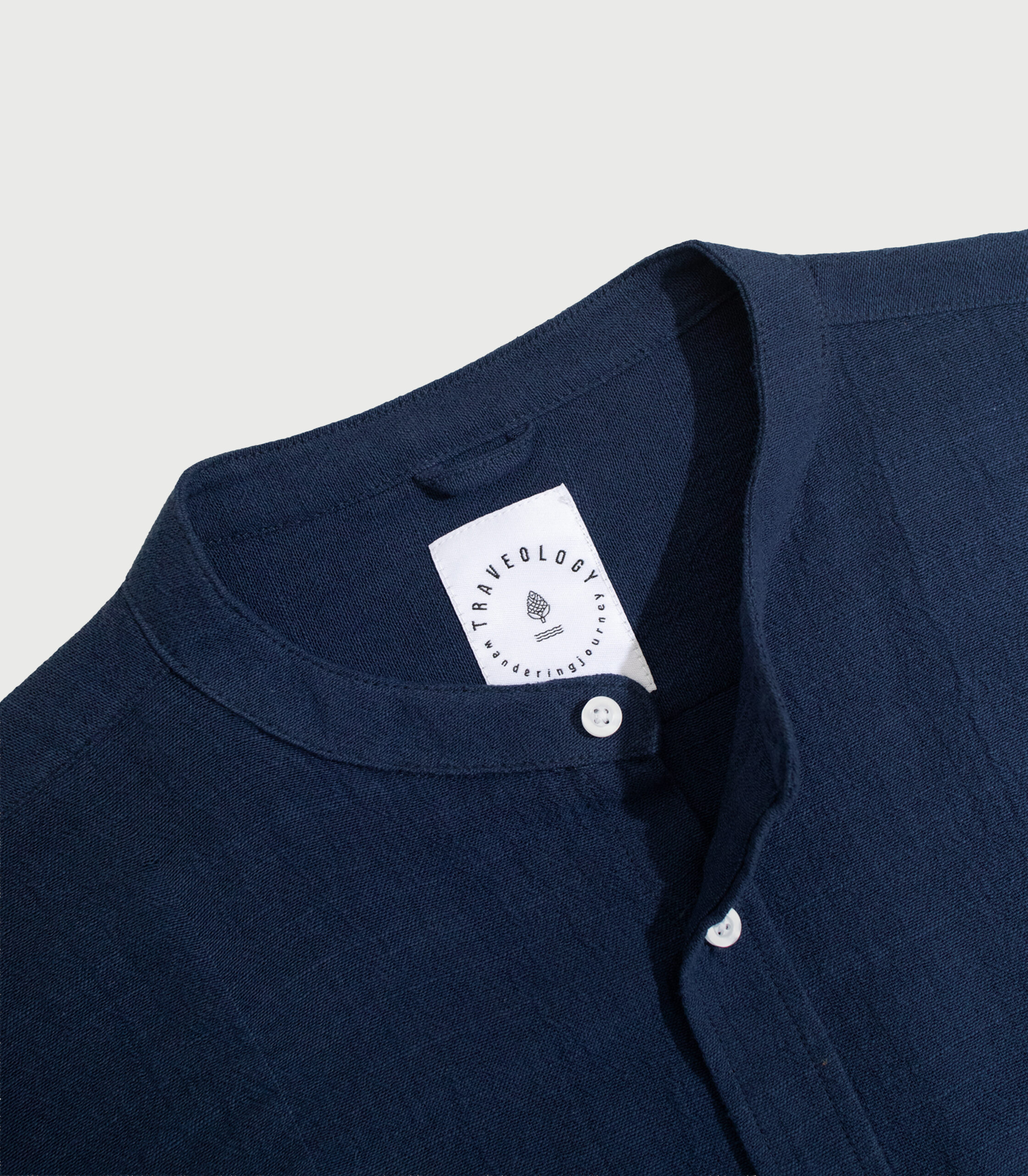 Cotton Linen Shirt Blue Denim - Gambar 4