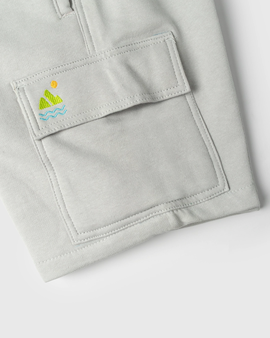 Short Fleece Cargo Light Grey - Gambar 4