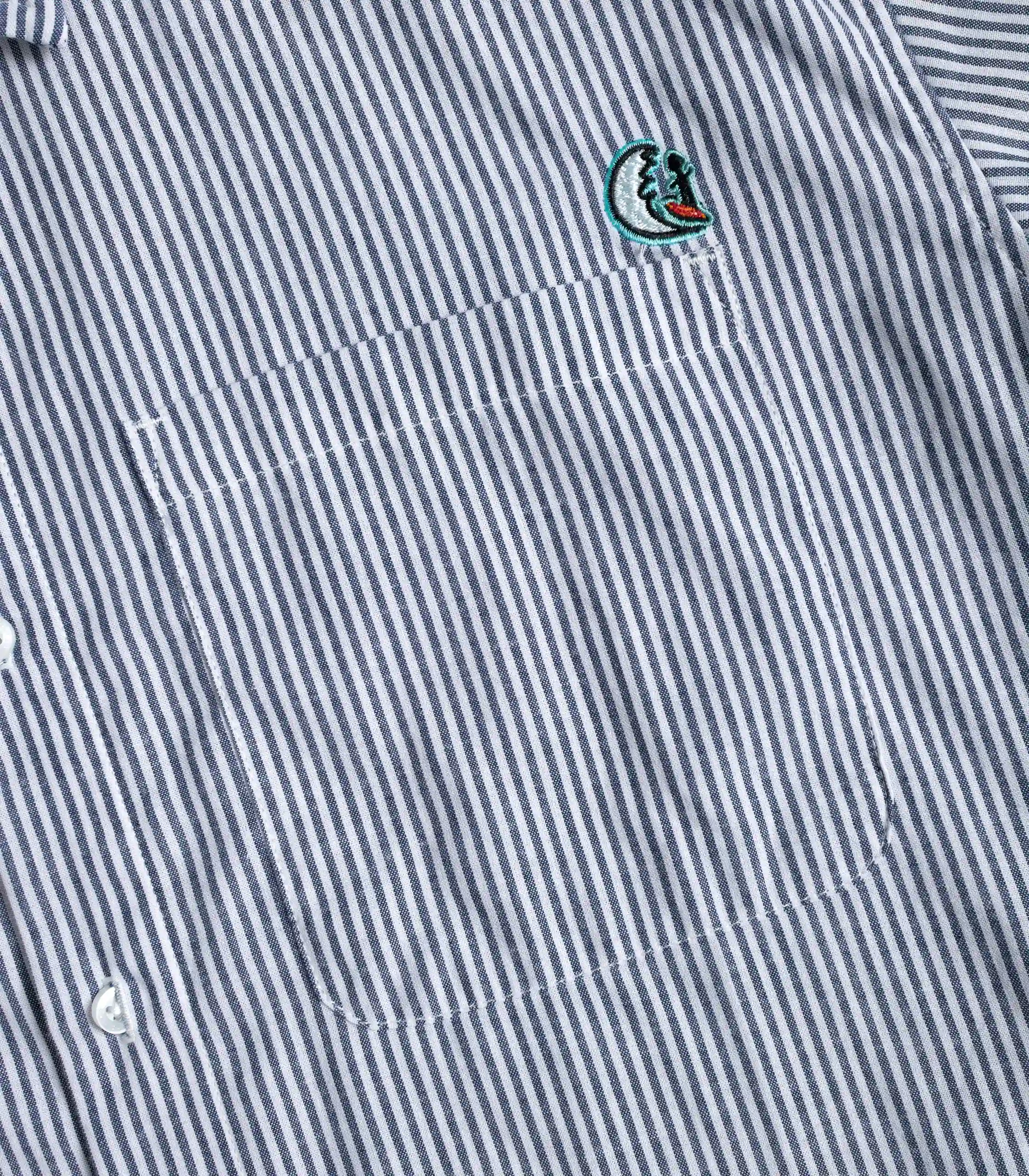 Boxy Stripe Shirt Blue - Gambar 3