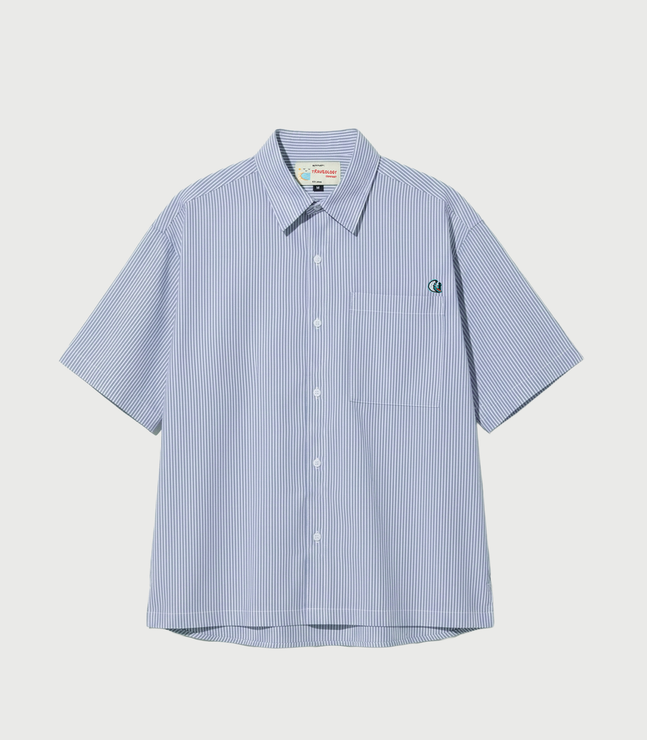 Boxy Stripe Shirt Blue