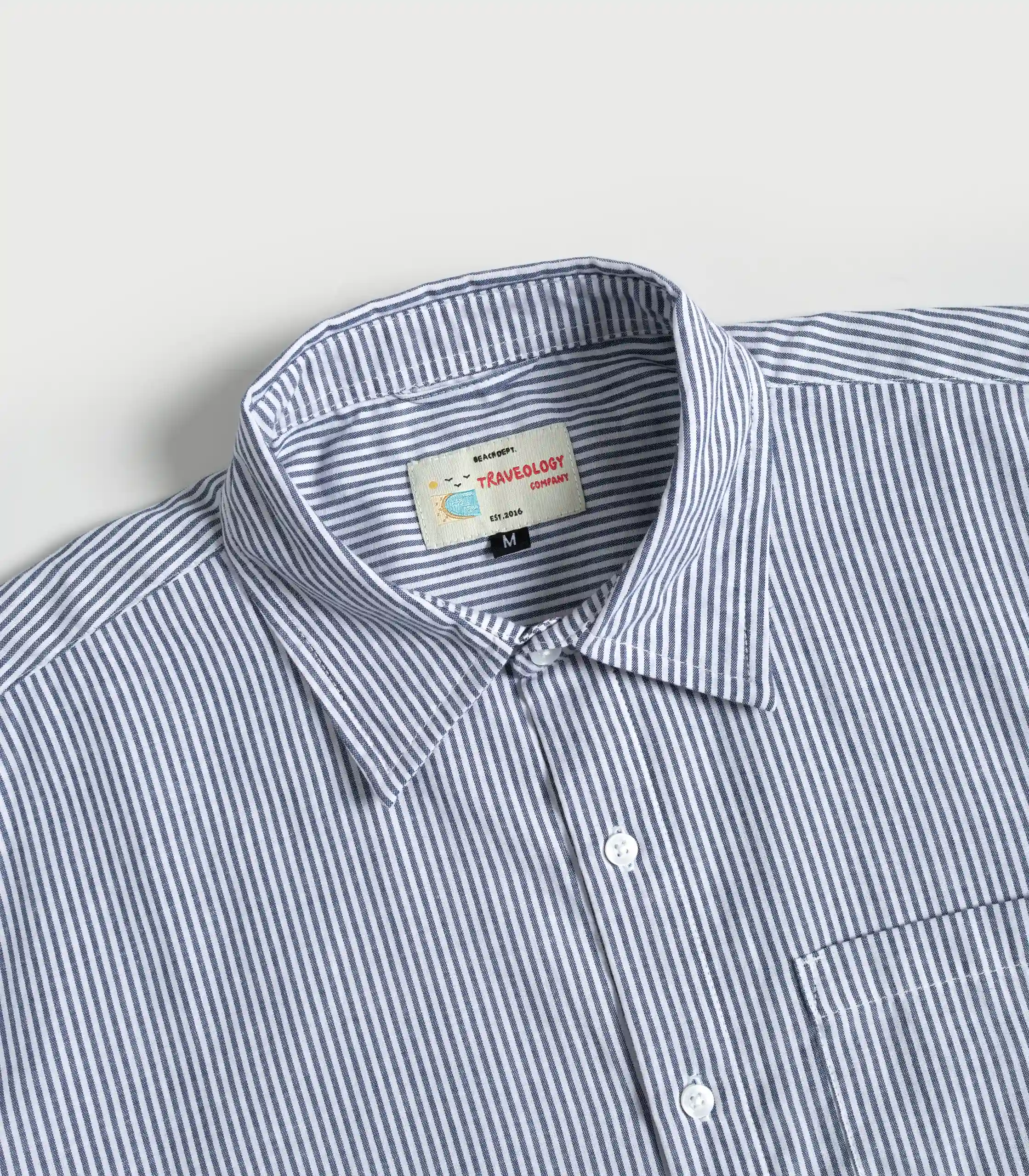 Boxy Stripe Shirt Blue - Gambar 2